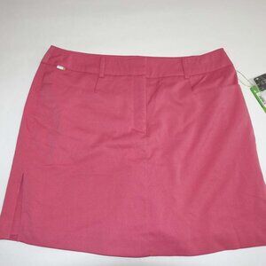 Izod Women's G-Flex Skort Size 14 NWT Pink UPF 40 Inner Shorts Golf Skirt